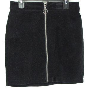 SALE! Velvet Zipper Black Short Mini Skirt